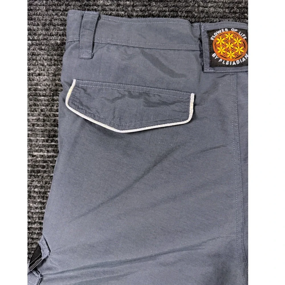 Flower of Life by Pleiadian Grey Nylon Convertible Cargo Pants Shorts Mens XL
